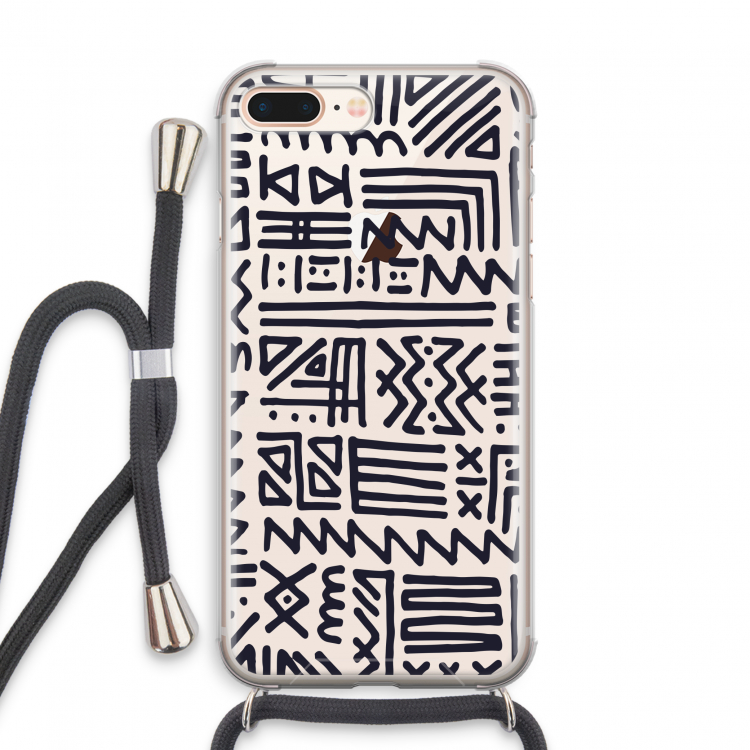 Marrakech print: iPhone 8 Plus Transparant Hoesje met koord