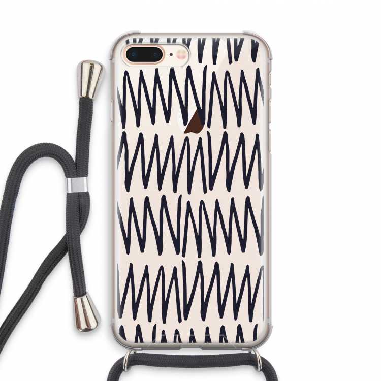 Marrakech Zigzag: iPhone 8 Plus Transparant Hoesje met koord