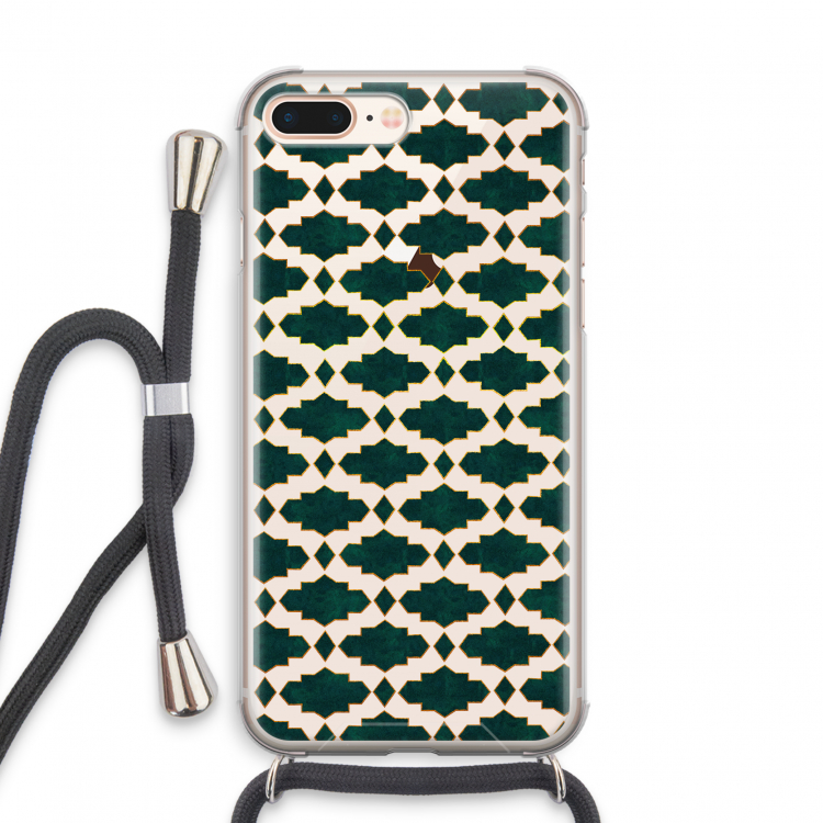 Moroccan tiles: iPhone 8 Plus Transparant Hoesje met koord