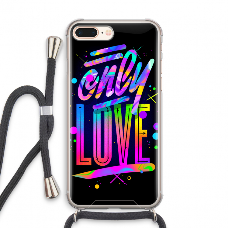 Only Love: iPhone 8 Plus Transparant Hoesje met koord