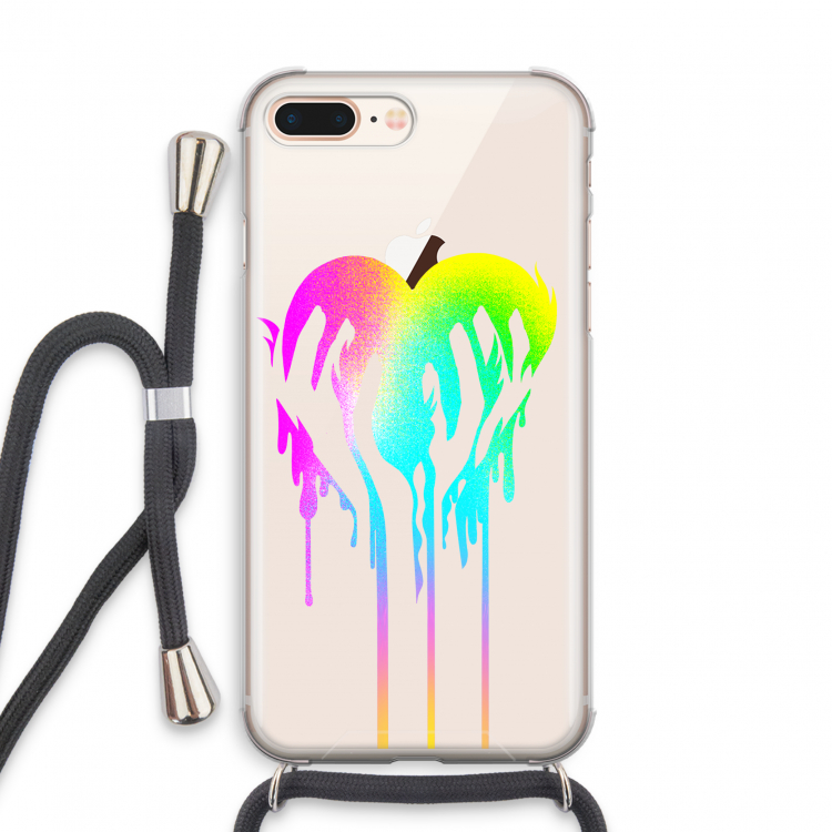 Hold My Heart: iPhone 8 Plus Transparant Hoesje met koord