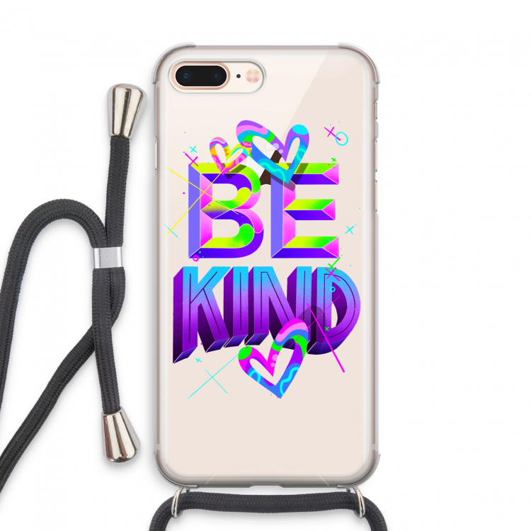 Be Kind: iPhone 8 Plus Transparant Hoesje met koord