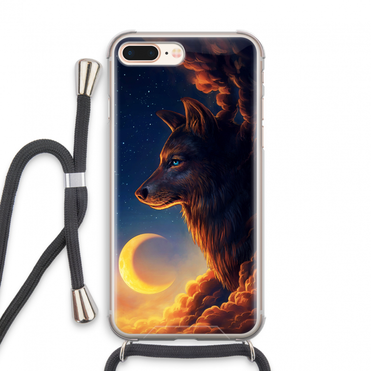 Night Guardian: iPhone 8 Plus Transparant Hoesje met koord