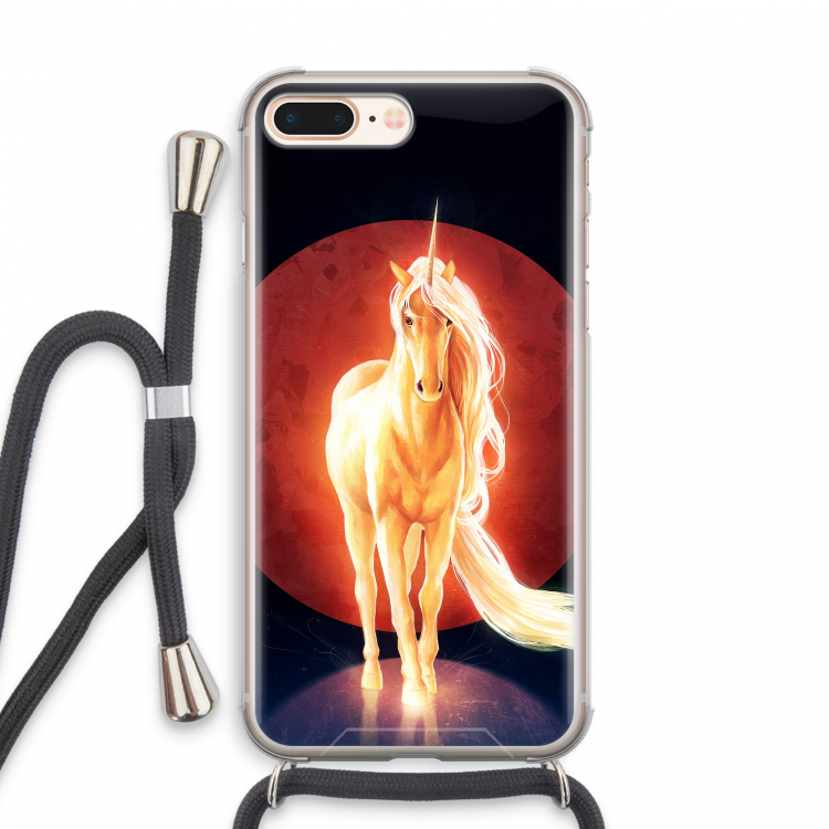 Last Unicorn: iPhone 8 Plus Transparant Hoesje met koord