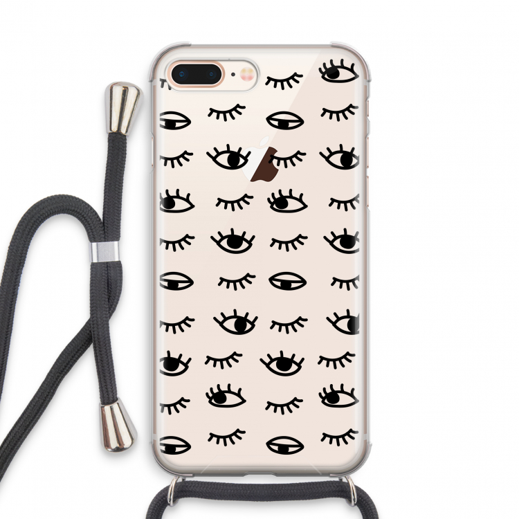 Eye pattern #2: iPhone 8 Plus Transparant Hoesje met koord