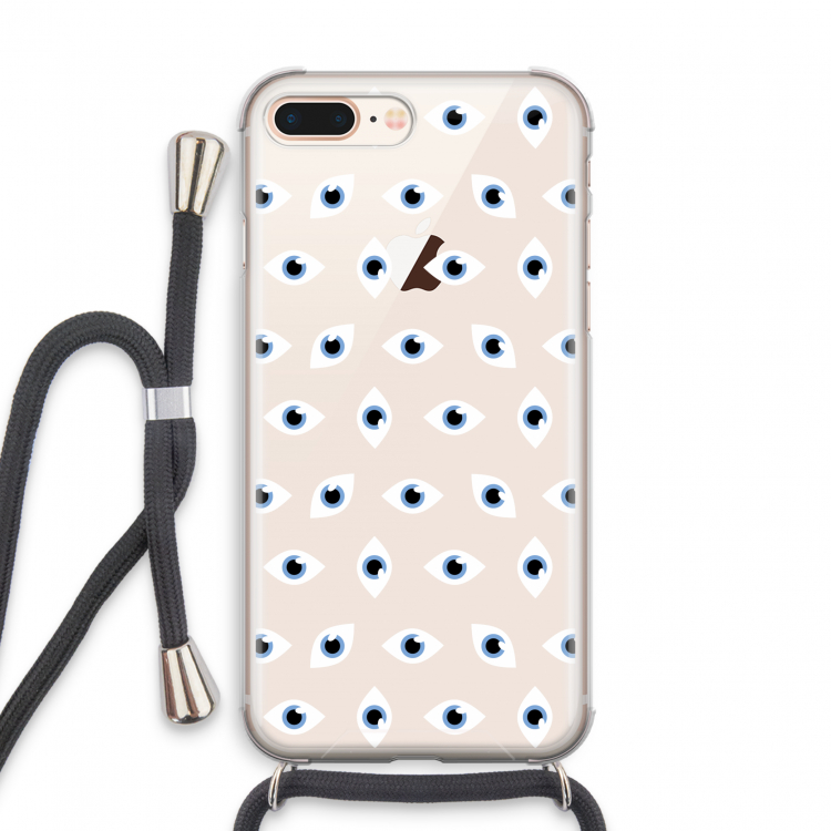 Eyes pattern: iPhone 8 Plus Transparant Hoesje met koord