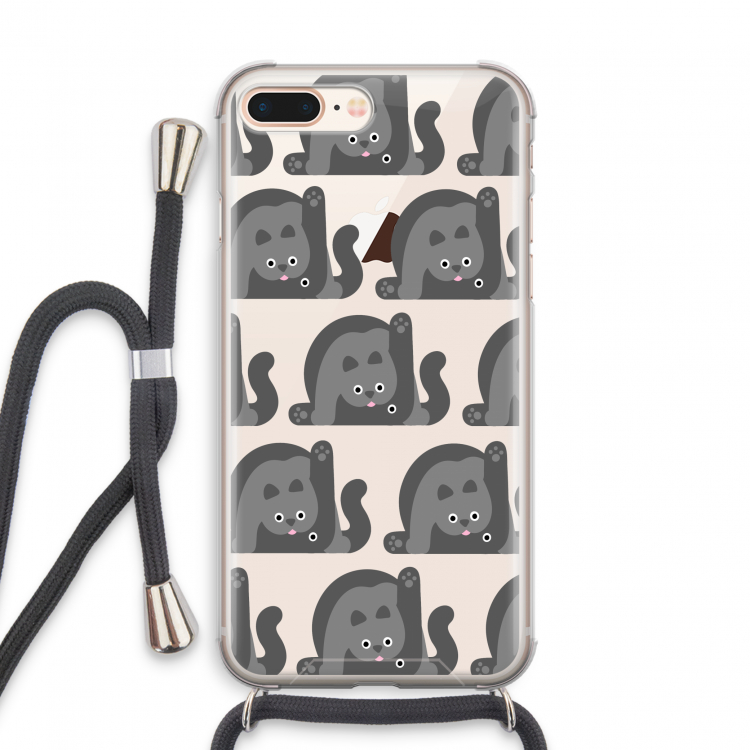 Cats: iPhone 8 Plus Transparant Hoesje met koord