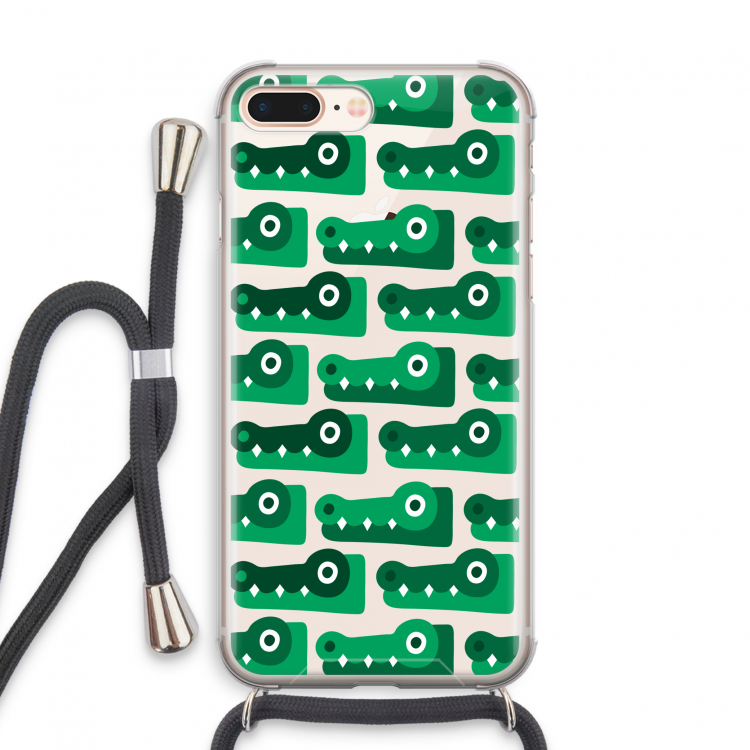 Crocs: iPhone 8 Plus Transparant Hoesje met koord