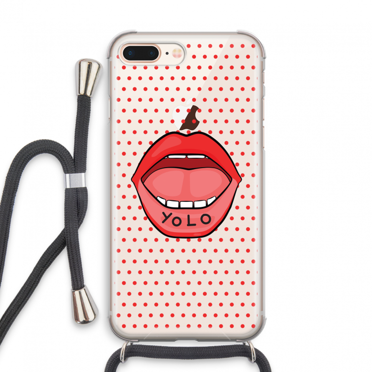 Yolo Denise: iPhone 8 Plus Transparant Hoesje met koord