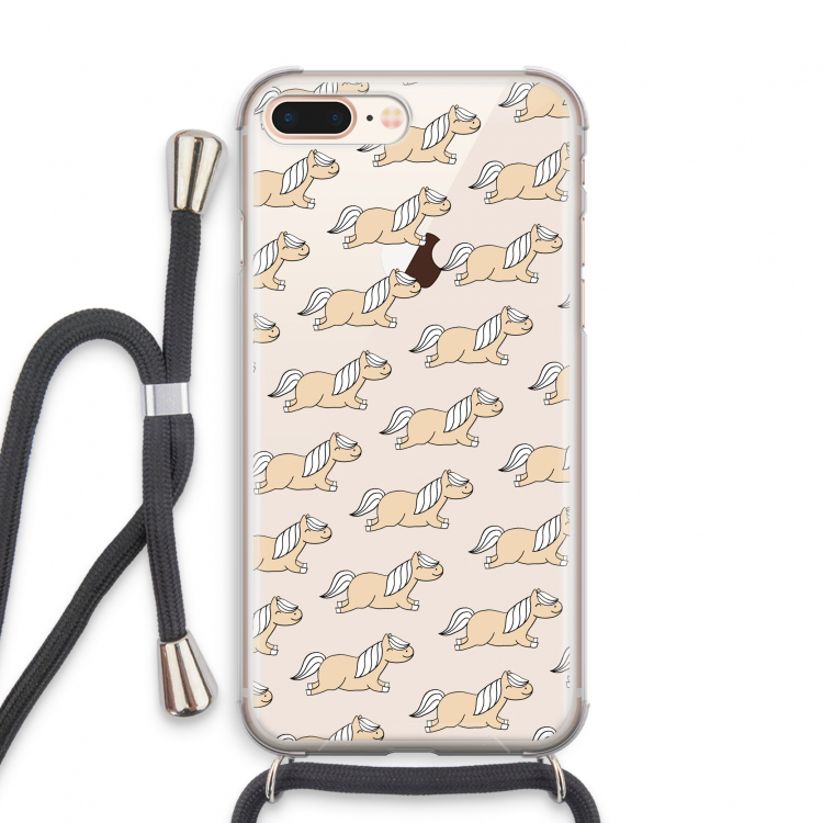 Ponys: iPhone 8 Plus Transparant Hoesje met koord
