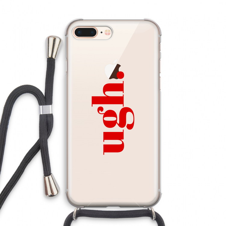 Ugh: iPhone 8 Plus Transparant Hoesje met koord