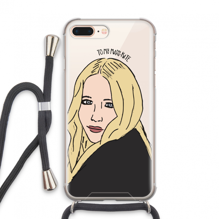Mary Kate: iPhone 8 Plus Transparant Hoesje met koord