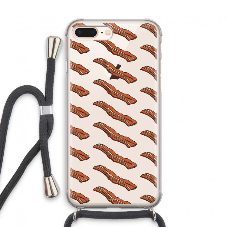 Bacon to my eggs #2: iPhone 8 Plus Transparant Hoesje met koord