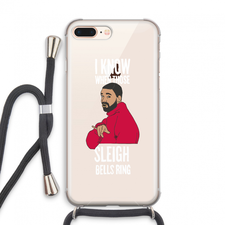 Sleigh Bells Ring: iPhone 8 Plus Transparant Hoesje met koord