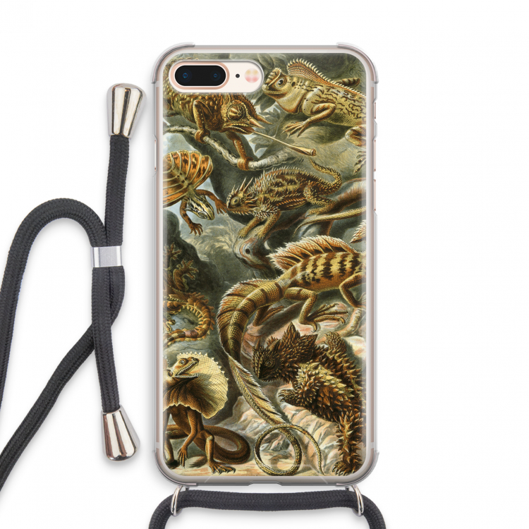 Haeckel Lacertilia: iPhone 8 Plus Transparant Hoesje met koord