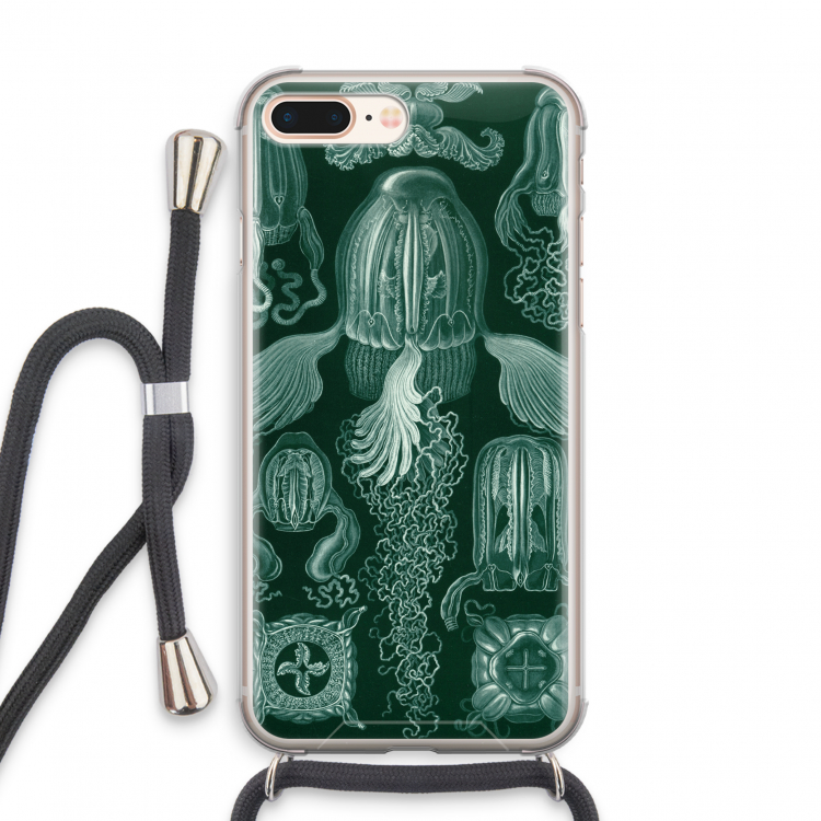 Haeckel Cubomedusae: iPhone 8 Plus Transparant Hoesje met koord