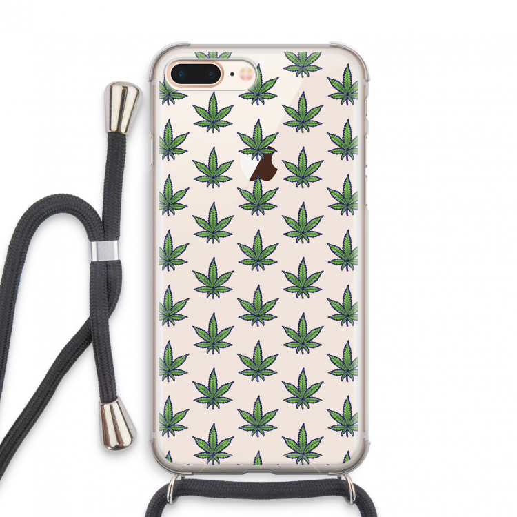 Weed: iPhone 8 Plus Transparant Hoesje met koord