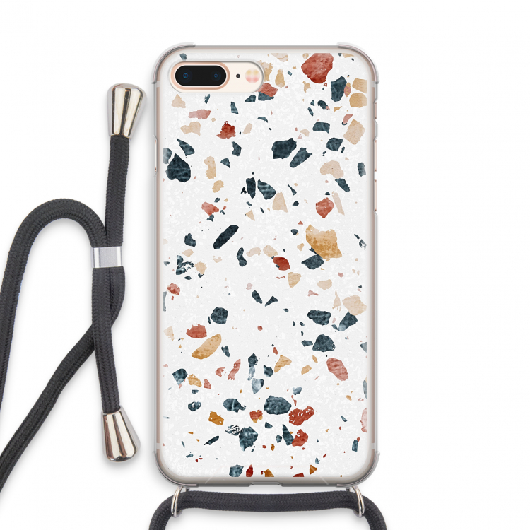 Terrazzo N°4: iPhone 8 Plus Transparant Hoesje met koord