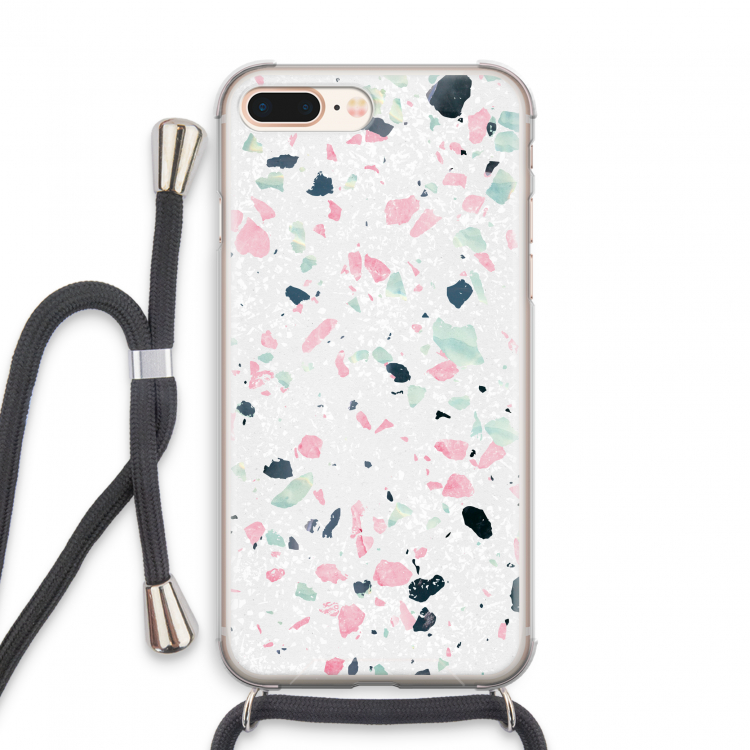 Terrazzo N°3: iPhone 8 Plus Transparant Hoesje met koord
