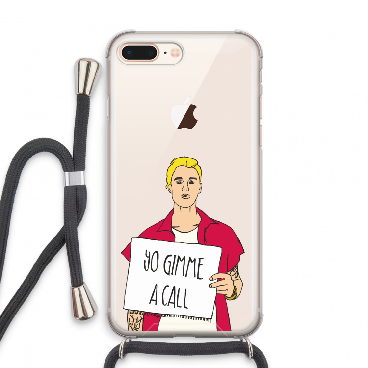 Gimme a call: iPhone 8 Plus Transparant Hoesje met koord