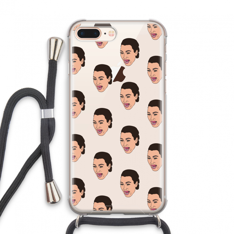 Ugly Cry Call: iPhone 8 Plus Transparant Hoesje met koord