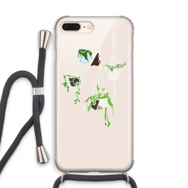 Hang In There: iPhone 8 Plus Transparant Hoesje met koord