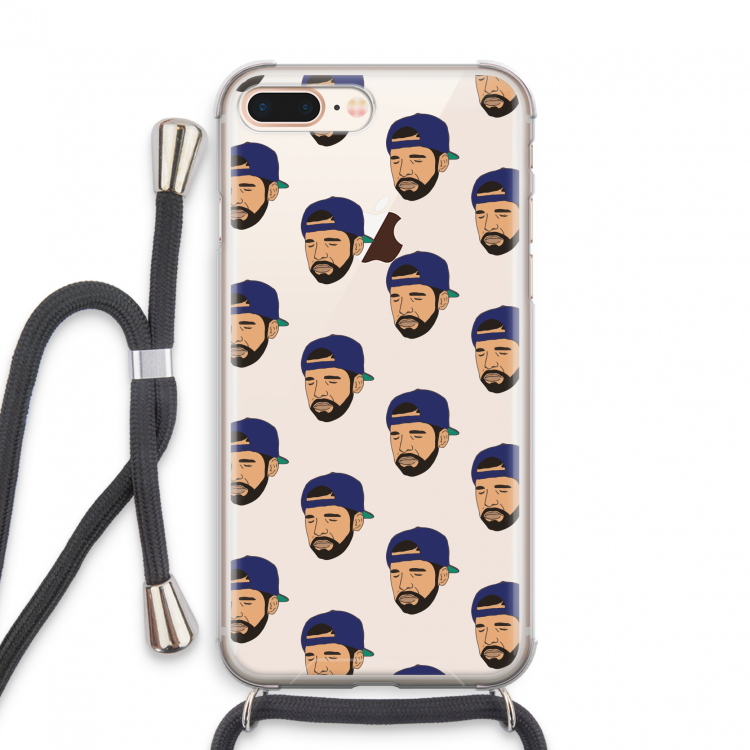 Drake Away: iPhone 8 Plus Transparant Hoesje met koord