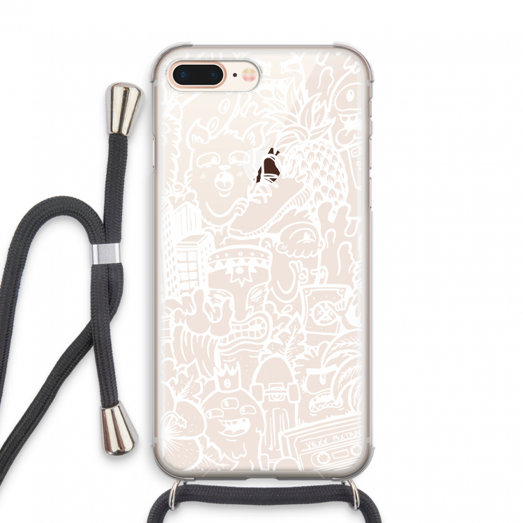 Vexx Mixtape #2: iPhone 8 Plus Transparant Hoesje met koord