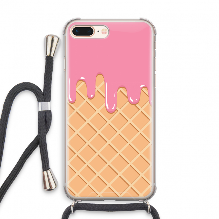 Ice cream: iPhone 8 Plus Transparant Hoesje met koord