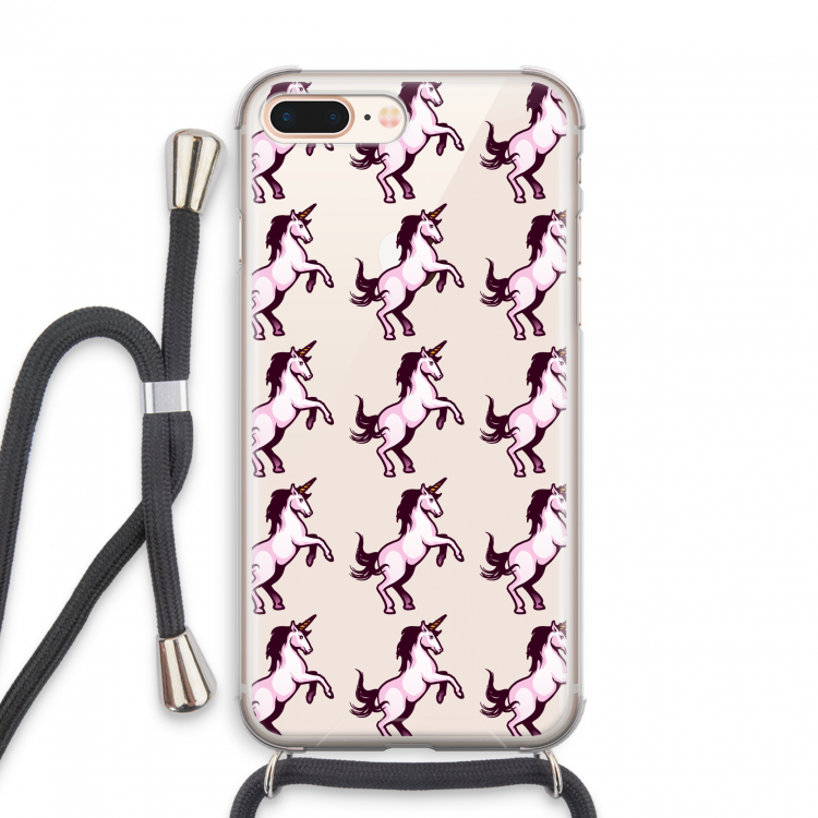Musketon Unicorn: iPhone 8 Plus Transparant Hoesje met koord