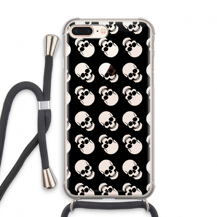 Musketon Skulls: iPhone 8 Plus Transparant Hoesje met koord