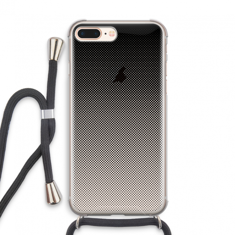 Musketon Halftone: iPhone 8 Plus Transparant Hoesje met koord