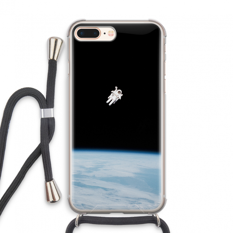 Alone in Space: iPhone 8 Plus Transparant Hoesje met koord