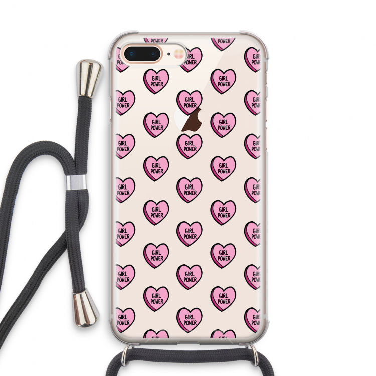 GIRL POWER: iPhone 8 Plus Transparant Hoesje met koord