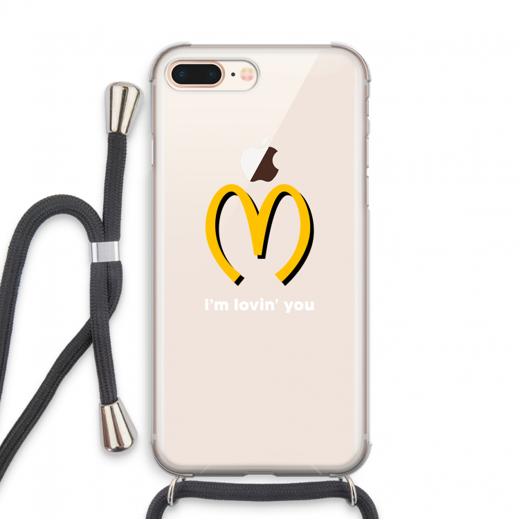 I'm lovin' you: iPhone 8 Plus Transparant Hoesje met koord