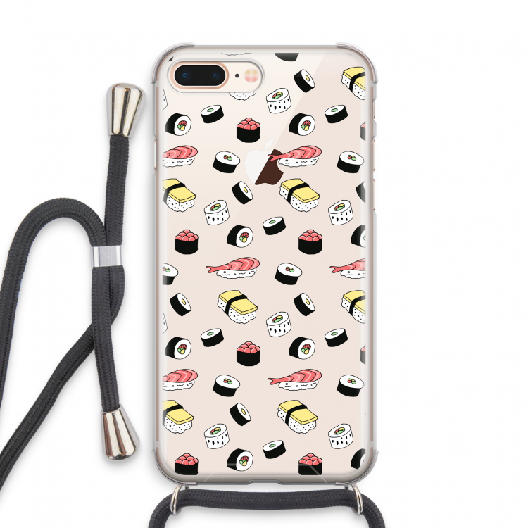 Sushi time: iPhone 8 Plus Transparant Hoesje met koord
