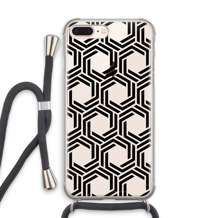Geometrisch patroon: iPhone 8 Plus Transparant Hoesje met koord