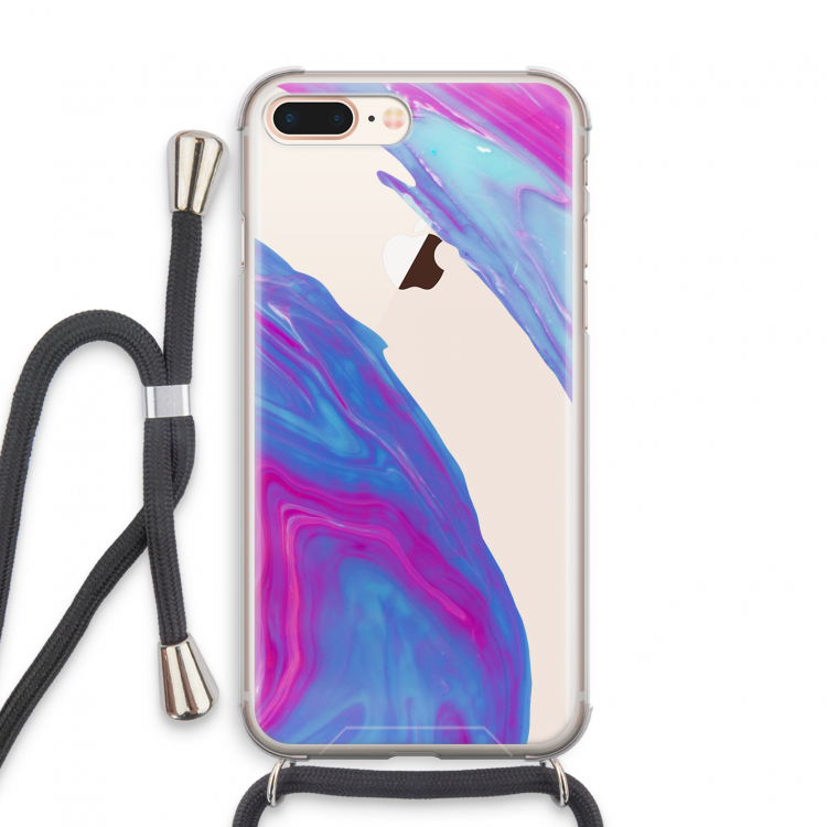 Zweverige regenboog: iPhone 8 Plus Transparant Hoesje met koord