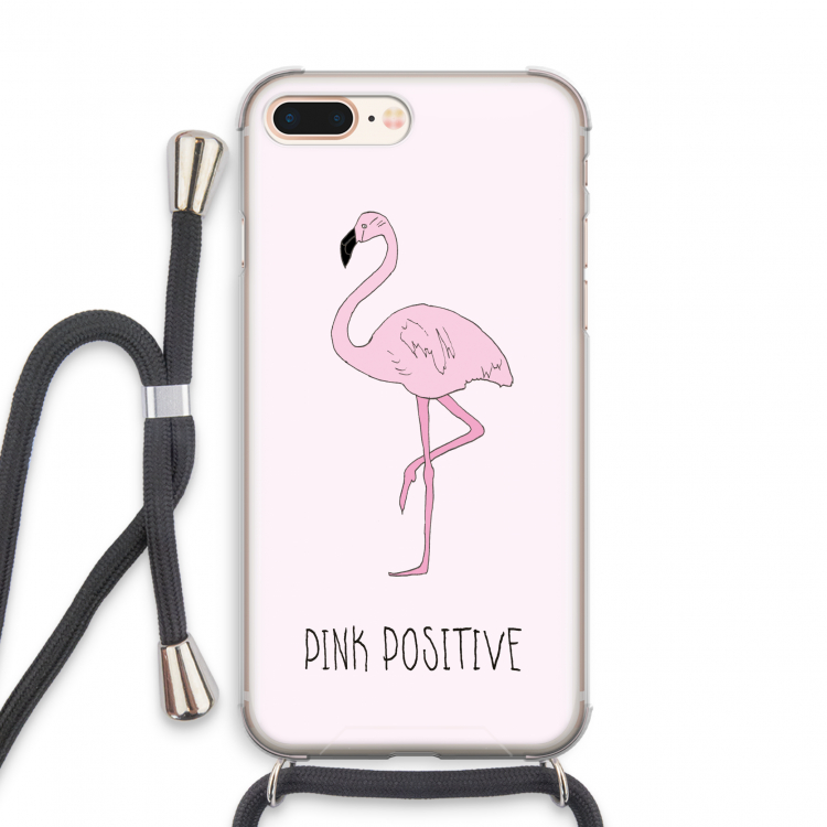Pink positive: iPhone 8 Plus Transparant Hoesje met koord