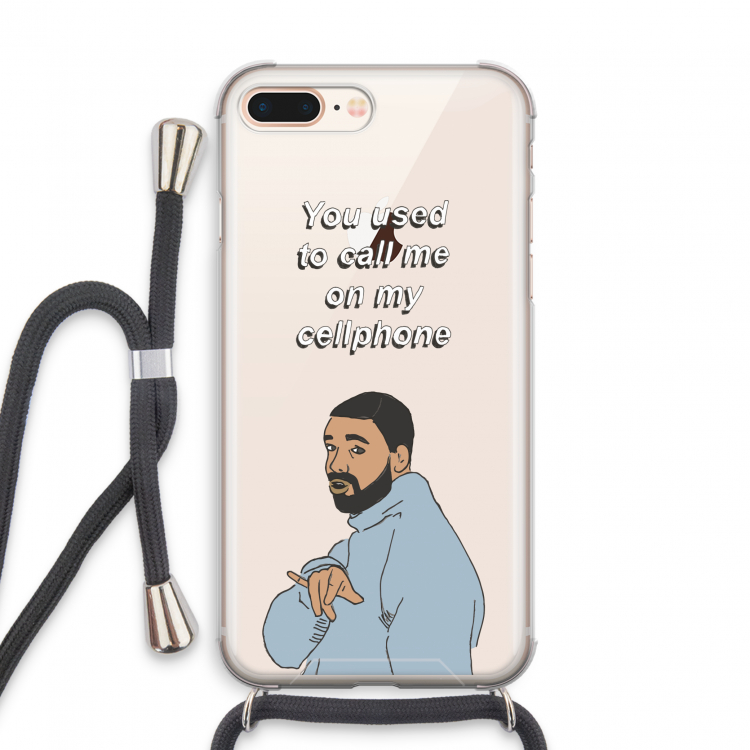 Hotline bling: iPhone 8 Plus Transparant Hoesje met koord