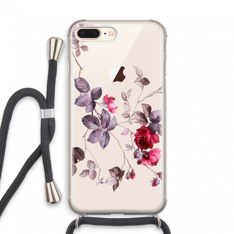 Mooie bloemen: iPhone 8 Plus Transparant Hoesje met koord