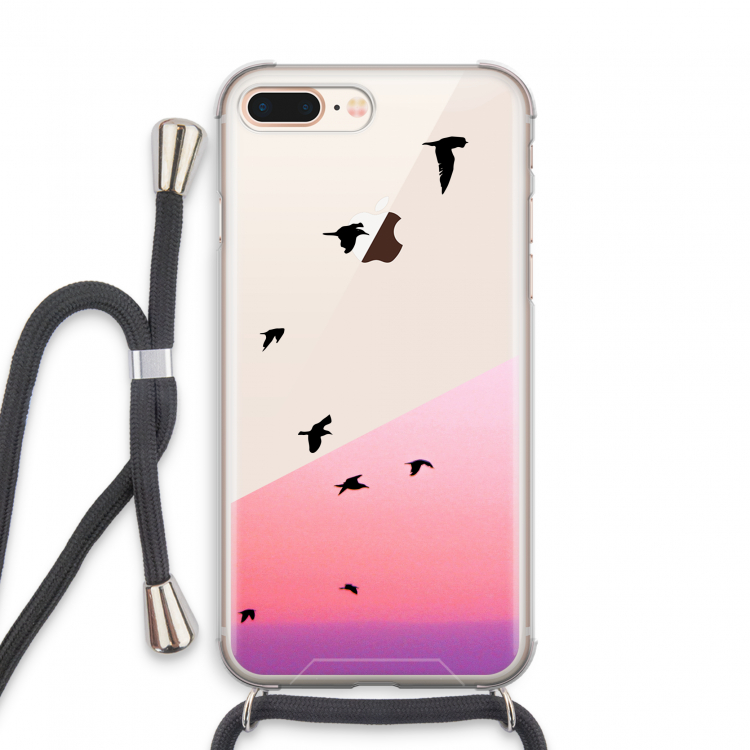 Fly away: iPhone 8 Plus Transparant Hoesje met koord
