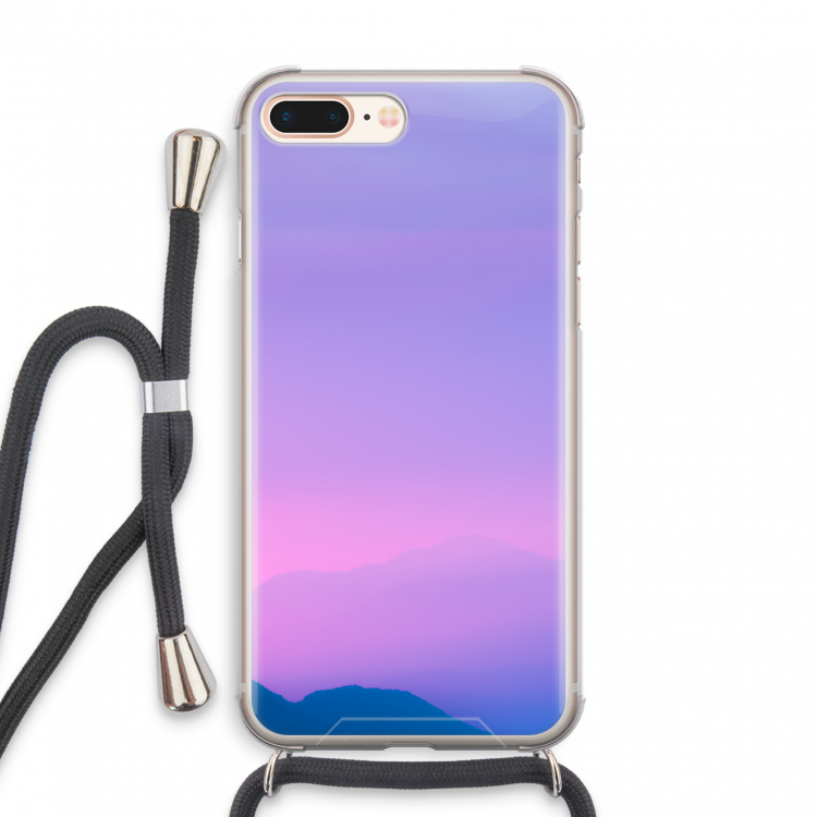 Sunset pastel: iPhone 8 Plus Transparant Hoesje met koord