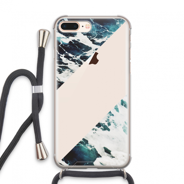 Golven: iPhone 8 Plus Transparant Hoesje met koord