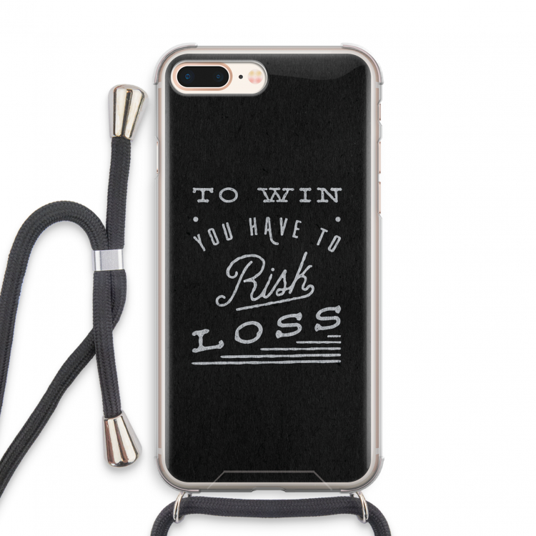 Risk loss: iPhone 8 Plus Transparant Hoesje met koord