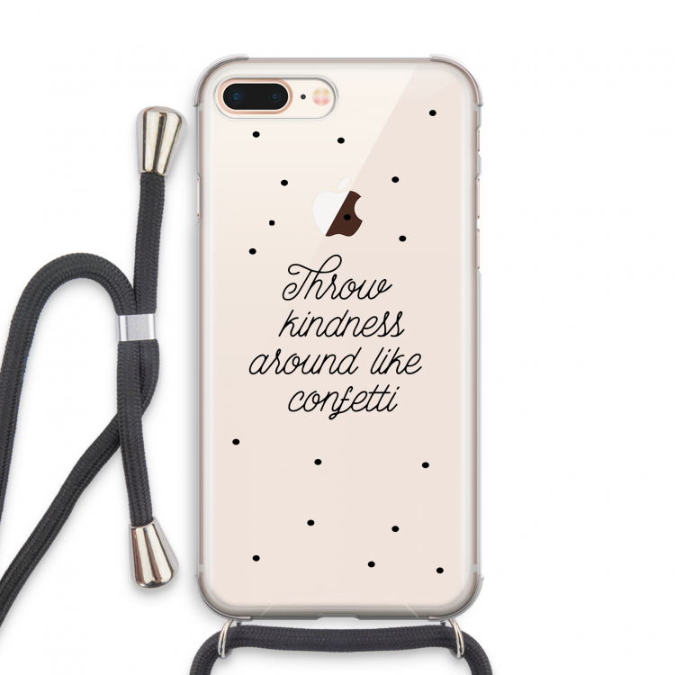Confetti: iPhone 8 Plus Transparant Hoesje met koord