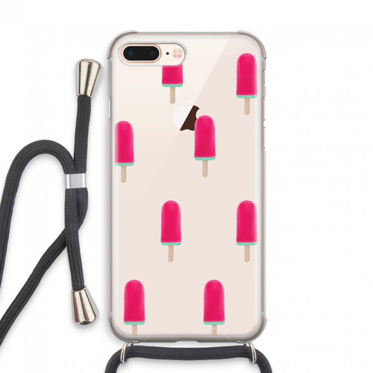 Waterijsje: iPhone 8 Plus Transparant Hoesje met koord
