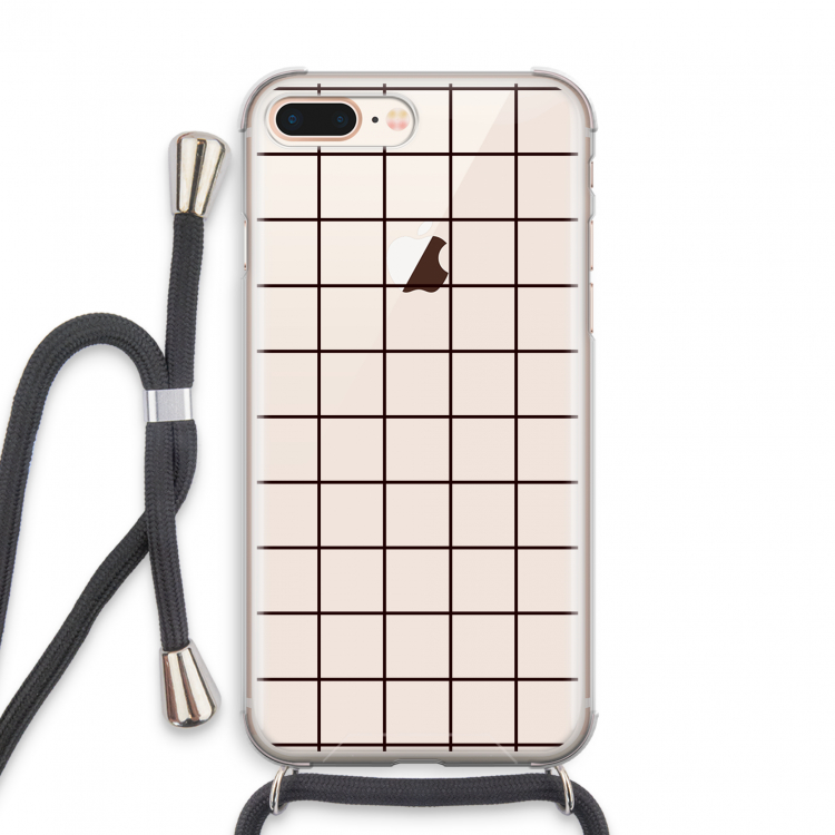 Rooster: iPhone 8 Plus Transparant Hoesje met koord