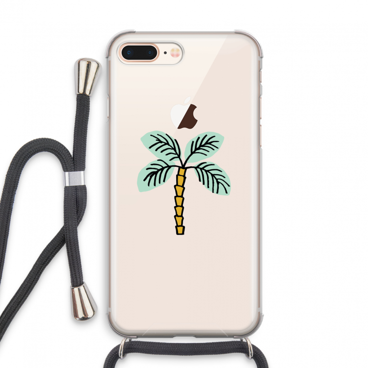 Palmboom: iPhone 8 Plus Transparant Hoesje met koord