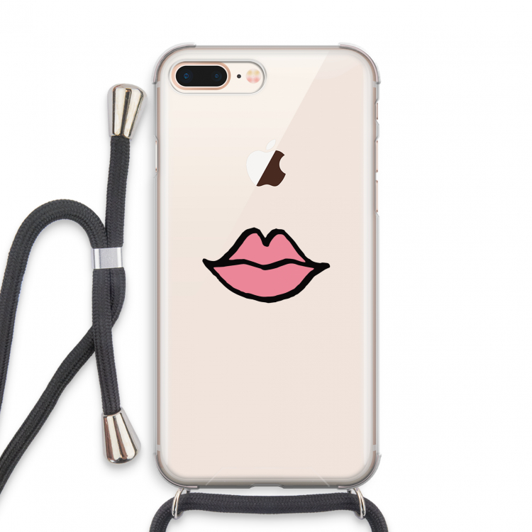 Kusje: iPhone 8 Plus Transparant Hoesje met koord